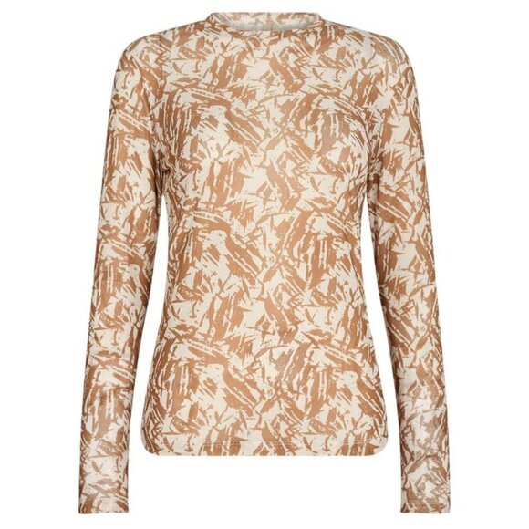 NWT SOYA CONCEPT ALDA 39 Golden Print Mesh Longsleeve Shirt - Picture 5 of 5